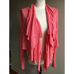 Anthropologie Vanessa Virginia S Coral Pink Waterfall Modal Cardigan Sweater